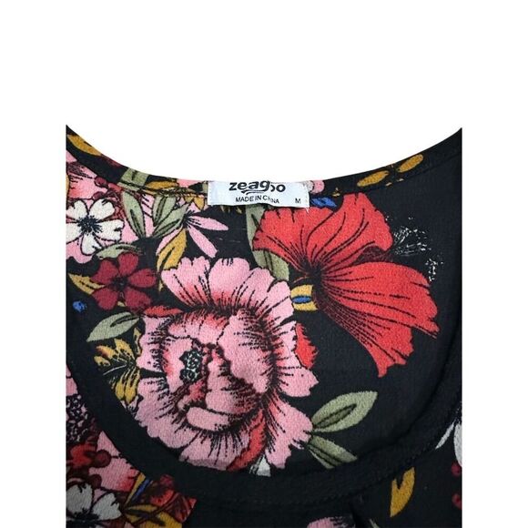 Zeagoo Women's M Floral A-line Sleeveless Knee Length Dress Casual - Picture 2 of 3